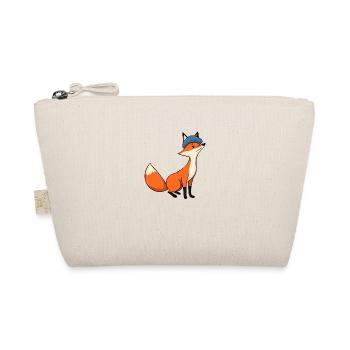 Vibrant Cartoon Fox Standing with Blue Bandana - Organic Pouch - nature - Front