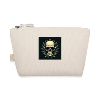 Skull With Headphones On His Head With A Weed Leaf - Organic Pouch - nature - Front