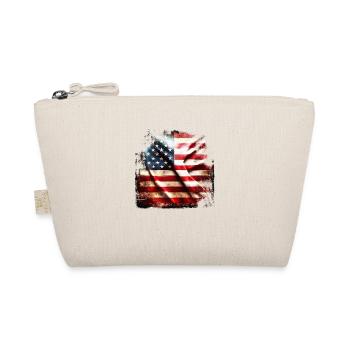 Flagge Amerika Grunge - Bio-Täschchen - Natur - Vorne