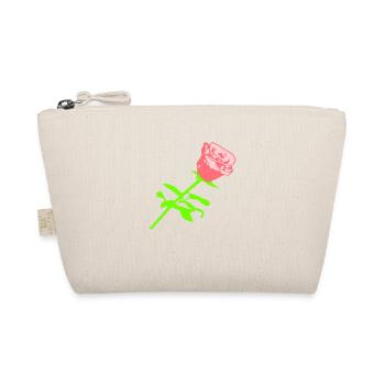 Pretty Beautiful Rose Blossom Leaf Roses Romantic - Organic Pouch - nature - Front