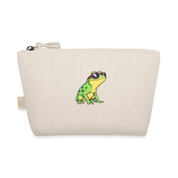 Skurriler Frosch mit roter und blauer Sonnenbrille, Casual - Bio-Täschchen - Natur - Vorne