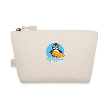 Penguin Surfing with Sunglasses, Catch the Wave - Organic Pouch - nature - Front