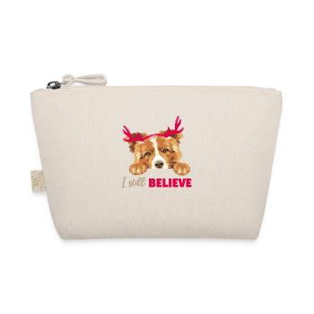 Chien Collie mignon avec des cornes de cerf de Noël - Trousse biologique - nature - Devant