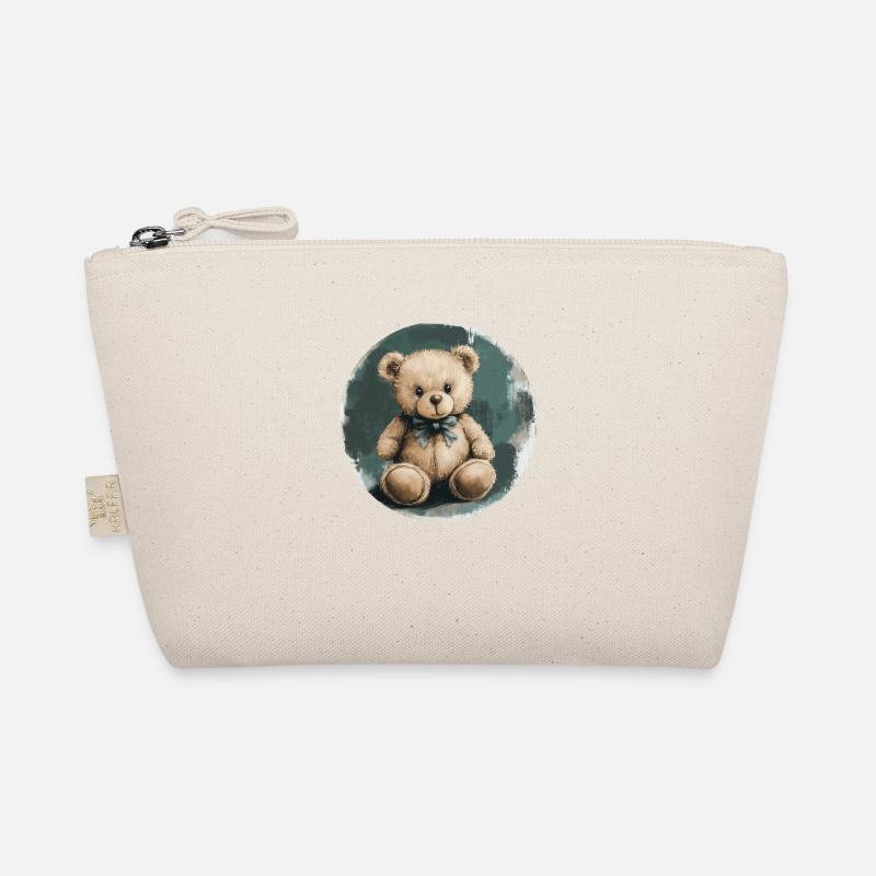Eleganter Teddybär: Kuschelige Nostalgie! - Bio-Täschchen - Natur