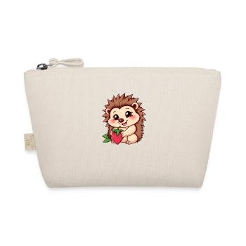 Hérisson mignon tient une fraise mûre - Trousse biologique - nature - Devant