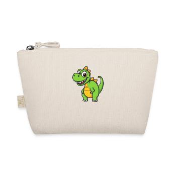 Dinosaure de dessin animé souriant sur fond rose - Trousse biologique - nature - Devant