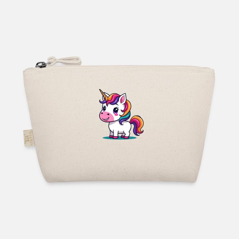 Mignon dessin animé de licorne violette Trousse biologique
