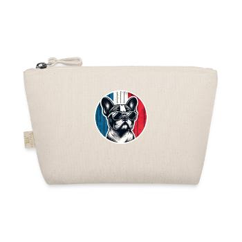 Französische Bulldogge Frenchie mit Sonnenbrille - Bio-Täschchen - Natur - Vorne