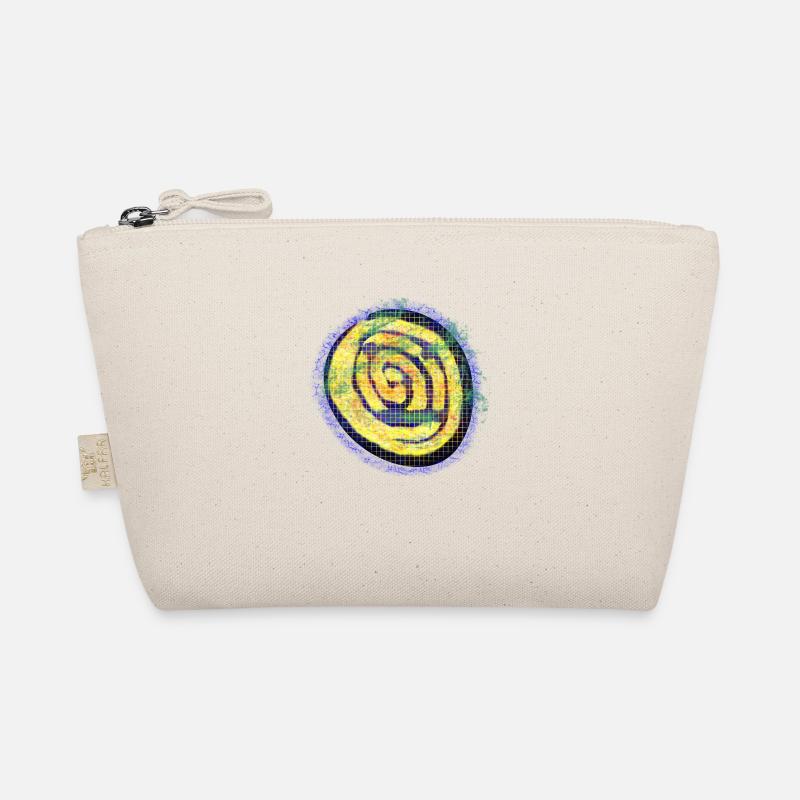 Yellow creative spiral with check pattern Organic Pouch