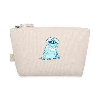 Lustiger Alter Delfin Kapitän Süß Cartoon Comic - Bio-Täschchen - Natur - Vorne