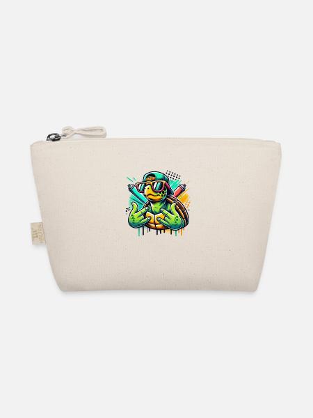 Cool turtle with sunglasses - Organic Pouch - nature