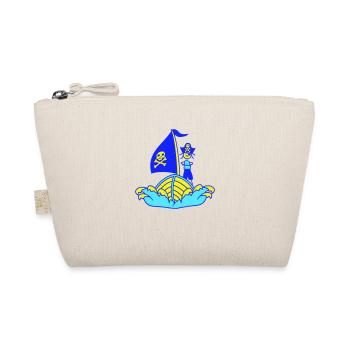 Pirate Pirate Ship Kid Captain Buccaneer Waves - Organic Pouch - nature - Front