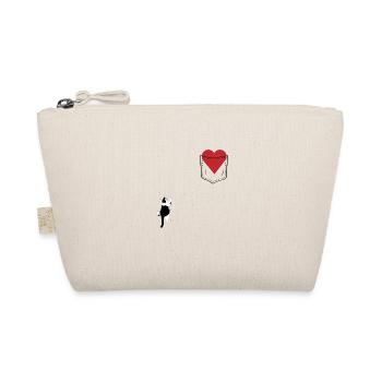 Cat Close to the Heart - Cat Lover Gift - Organic Pouch - nature - Front