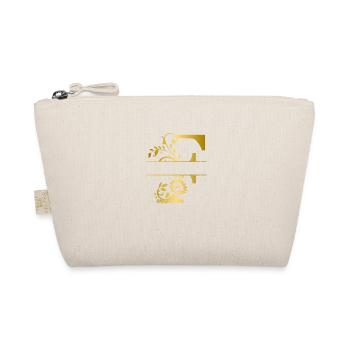 Lettre f personnalisée doré floral - idée cadeau - Trousse biologique - nature - Devant
