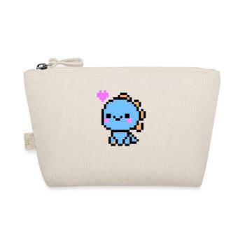Cute Light Blue Dino - Organic Pouch - nature - Front