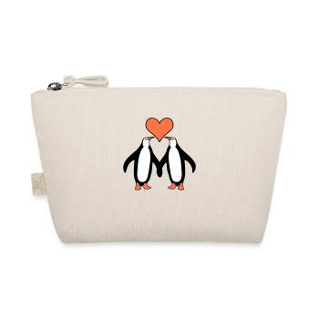 Deux Pingouins Couple Couple Amour 2 Amoureux Coeur - Trousse biologique - nature - Devant