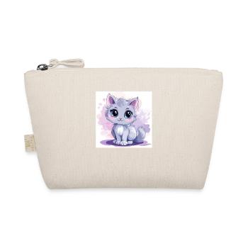 Cute Cat Anime with Big Eyes - Organic Pouch - nature - Front