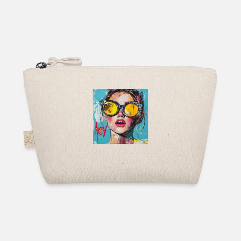 HEY greeting in red pop art Organic Pouch