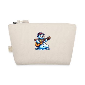 schneemann gitarre - Bio-Täschchen - Natur - Vorne