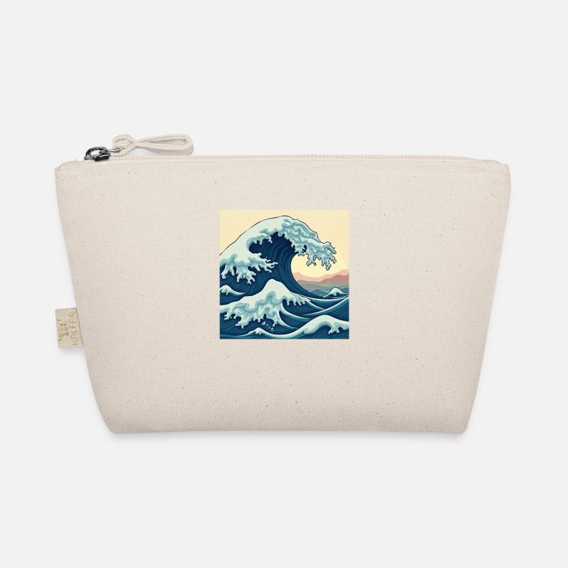 Fantastic Atlantic Ocean - Retro Ocean Waves Organic Pouch