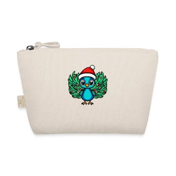Pfau Vogel Weihnachten - Bio-Täschchen - Natur - Vorne
