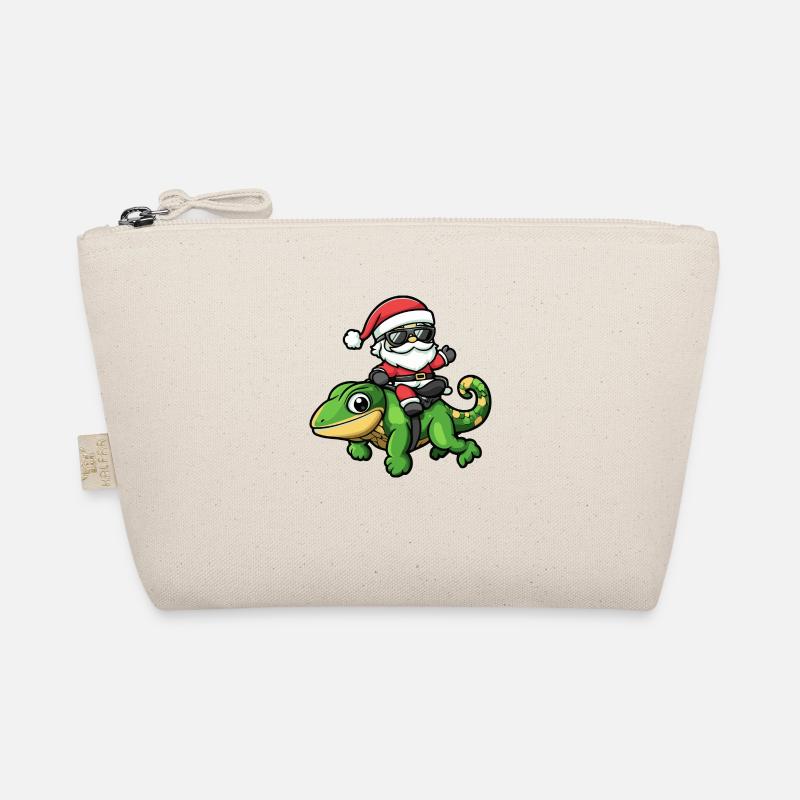 Chameleon Weihnachtsmann Cartoon Bio-Täschchen