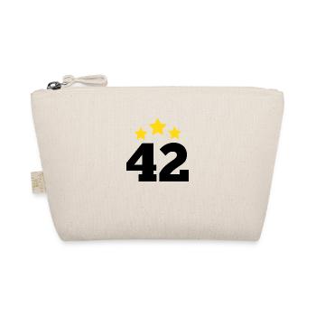 42 Jahre Stern - Geschenk zum 42. Jubiläum - Bio-Täschchen - Natur - Vorne