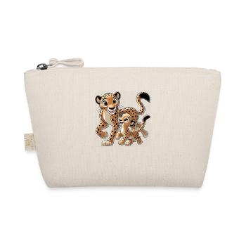 Mère guépard avec son enfant gambadant - Trousse biologique - nature - Devant