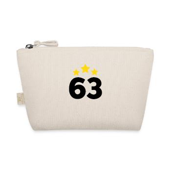 63 Jahre Stern - Geschenk zum 63. Jubiläum - Bio-Täschchen - Natur - Vorne