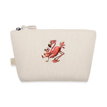 Flamingo mother with child frolicking - Organic Pouch - nature - Front