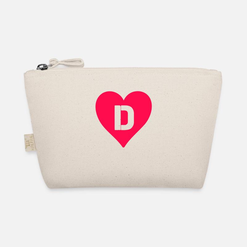 Heart Letter D Organic Pouch