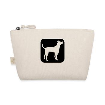 Dog Silhouette Symbol Button Logo Square Cool - Organic Pouch - nature - Front
