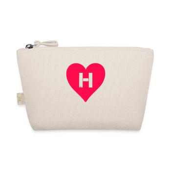 Heart Letter H - Organic Pouch - nature - Front