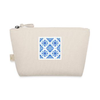 Blue Mediterranean Tile Watercolour Pattern - Organic Pouch - nature - Front