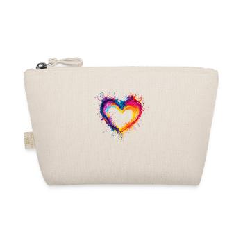 Buntes Herz Liebe Valentinstag Geschenk - Bio-Täschchen - Natur - Vorne