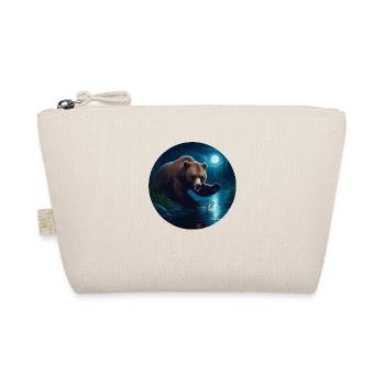 Bear catches fish by moonlight - Organic Pouch - nature - Front