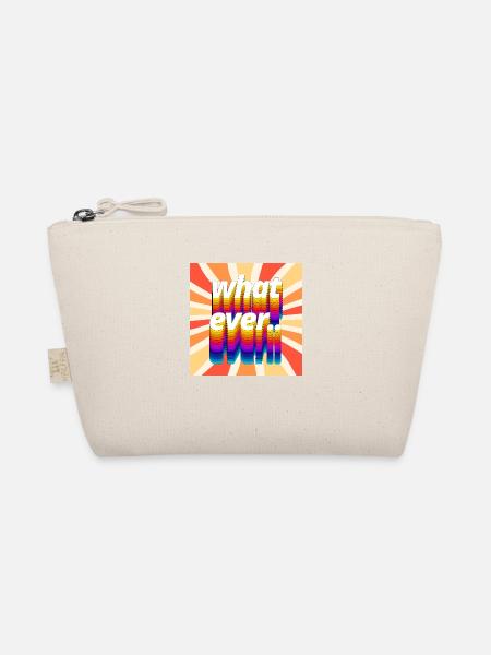 Retro Colourful "Whatever" Typography Design - Organic Pouch - nature - Front