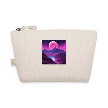 Pink Moonlit Magical Mountain Landscape - Organic Pouch - nature - Front