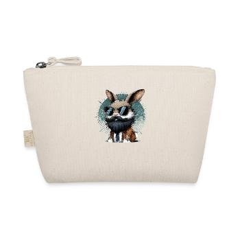 Hase mit Bart und Sonnenbrille - Bio-Täschchen - Natur - Vorne