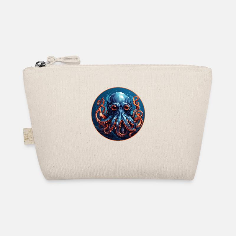 Octopus in a circle Octopus with big eyes Organic Pouch