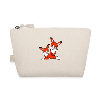 2 Foxes Mother Red Fox Little Child Father Mom - Organic Pouch - nature - Front