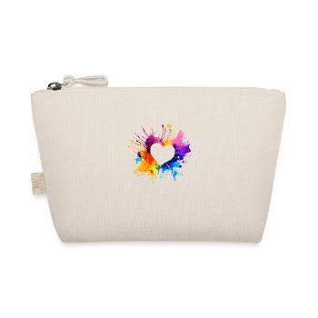 Buntes Herz Valentinstag Geschenk - Bio-Täschchen - Natur - Vorne