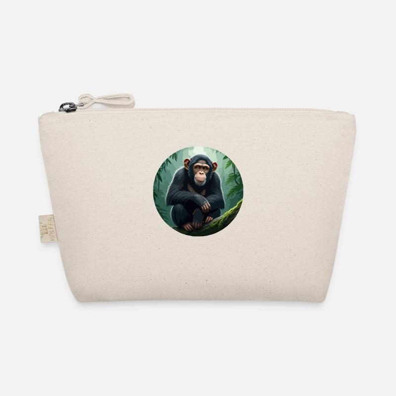 Chimpanzee on tree branch Organic Pouch
