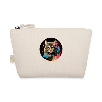 Portrait de chat mignon en technique d'aquarelle dans un cercle - Trousse biologique - nature - Devant