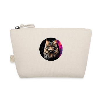 Maine Coon cat portrait in watercolor technique - Organic Pouch - nature - Front