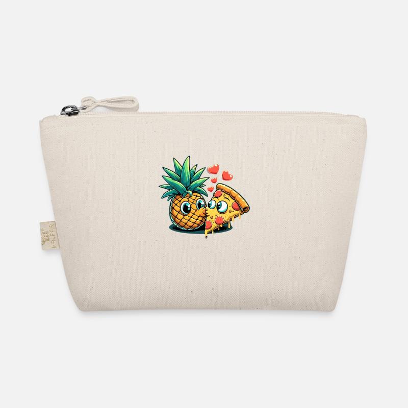 Pizza Hawaii Kuss Liebe Beziehung witzig Geschenk - Bio-Täschchen - Natur