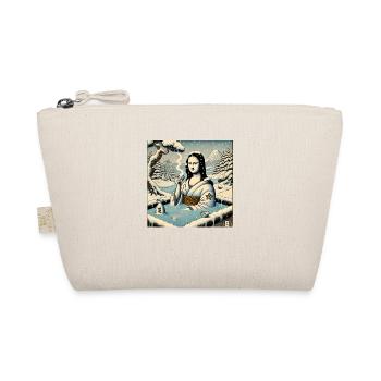 Mona Lisa drinking sake in onsen - Organic Pouch - nature - Front