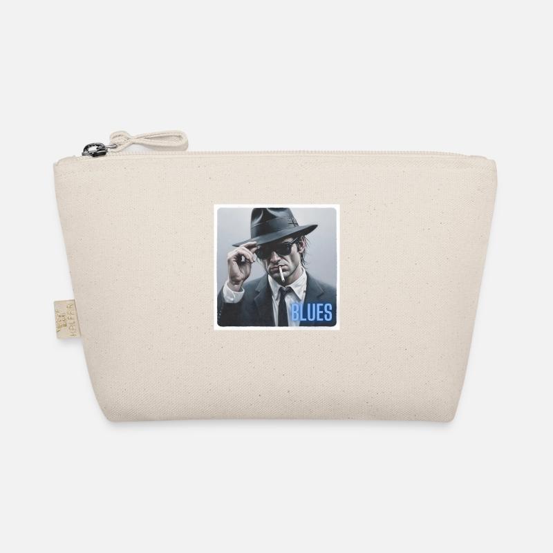Blues brother mit Hut und Zigarette Bio-Täschchen