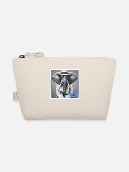 Elefant mit Anzug und Sonnenbrille - Bio-Täschchen - Natur