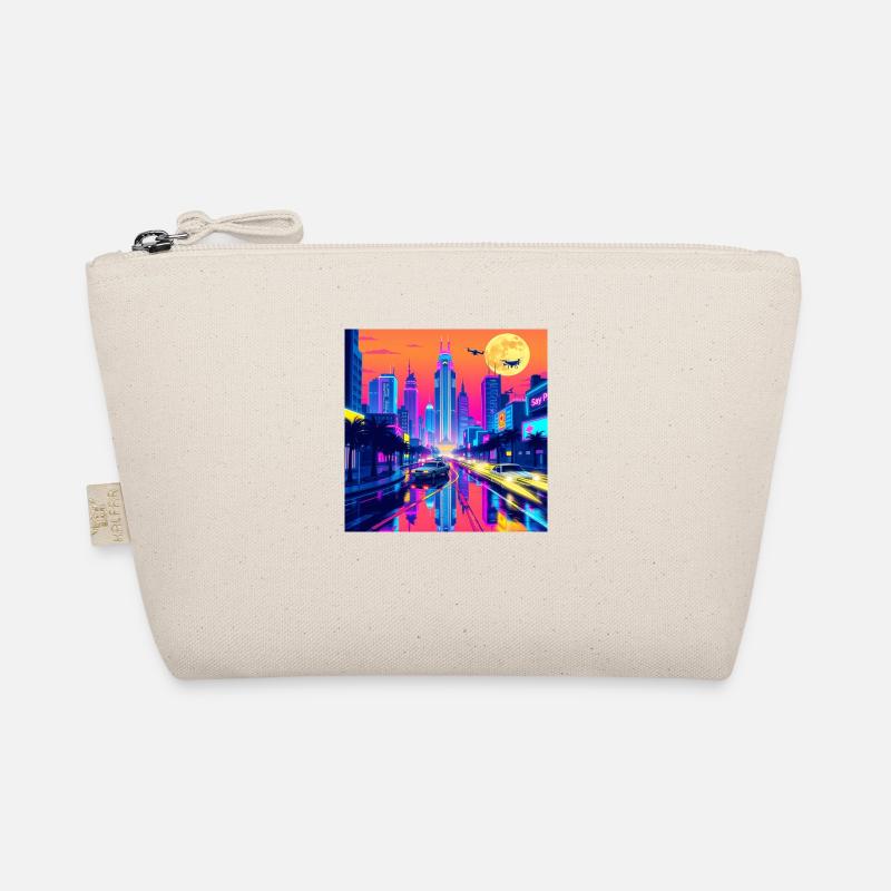 Retro Wave Cityscape: A Nostalgic Journey Through Organic Pouch
